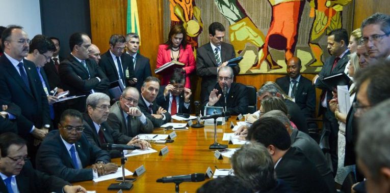 Brasília - Presidente da Câmara, Eduardo Cunha, preside reunião de líderes para discutir a pauta de votações (Fabio Rodrigues Pozzebom/Agência Brasil)